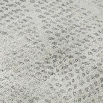 10' X 14' Silver And Ivory Diamond Washable Area Rug With UV Protection