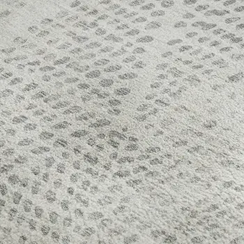 10' X 14' Silver And Ivory Diamond Washable Area Rug With UV Protection
