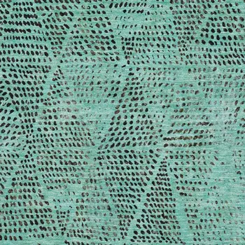 8' X 10' Teal And Charcoal Diamond Washable Area Rug With UV Protection