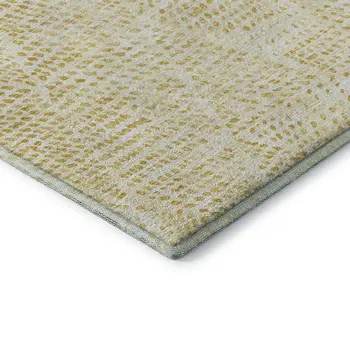 5' X 8' Wheat And Ivory Diamond Washable Area Rug With UV Protection
