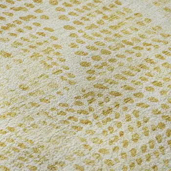 5' X 8' Wheat And Ivory Diamond Washable Area Rug With UV Protection