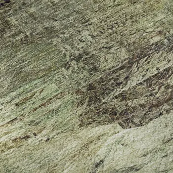 9' X 12' Beige Teal And Olive Green Abstract Washable Area Rug With UV Protection