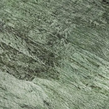 5' X 8' Green Brown And Ivory Abstract Washable Area Rug With UV Protection