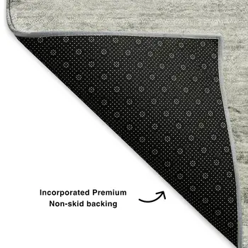 5' X 8' Silver And Gray Abstract Washable Area Rug With UV Protection