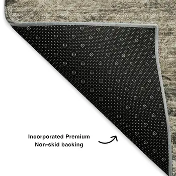 8' X 10' Taupe And Gray Abstract Washable Area Rug With UV Protection