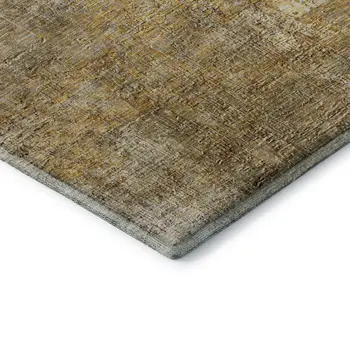 8' Beige And Ivory Abstract Washable Round Rug With UV Protection