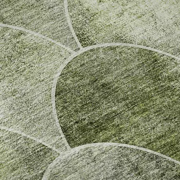 3' X 5' Green Gray And Ivory Abstract Geometric Washable Area Rug With UV Protection