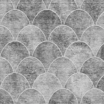 9' X 12' Gray And Ivory Abstract Geometric Washable Area Rug With UV Protection