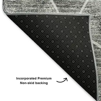 10' X 14' Gray And Ivory Abstract Geometric Washable Area Rug With UV Protection