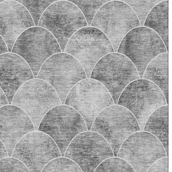 10' X 14' Gray And Ivory Abstract Geometric Washable Area Rug With UV Protection