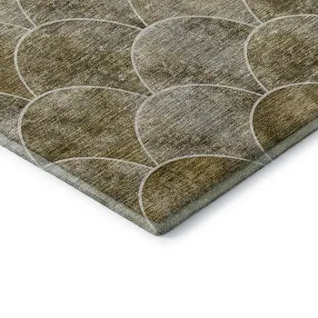 3' X 5' Taupe Gray And Ivory Abstract Geometric Washable Area Rug With UV Protection