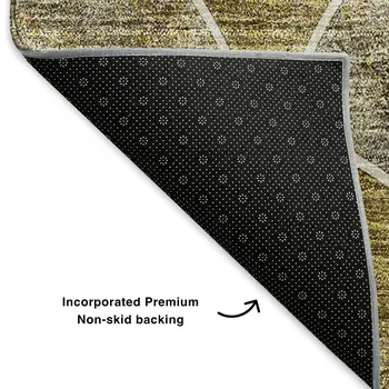8' X 10' Taupe Gray And Ivory Abstract Geometric Washable Area Rug With UV Protection