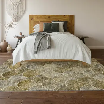 8' X 10' Taupe Gray And Ivory Abstract Geometric Washable Area Rug With UV Protection