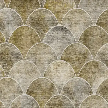 9' X 12' Taupe Gray And Ivory Abstract Geometric Washable Area Rug With UV Protection