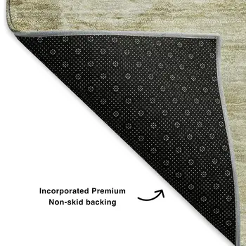 8' X 10' Gold And Ivory Abstract Washable Area Rug With UV Protection