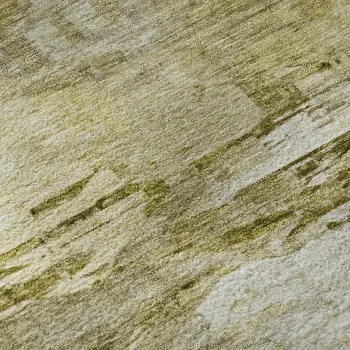 9' X 12' Gold And Ivory Abstract Washable Area Rug With UV Protection