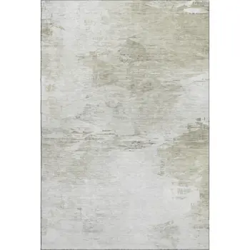 8' X 10' Ivory And Gray Abstract Washable Area Rug With UV Protection
