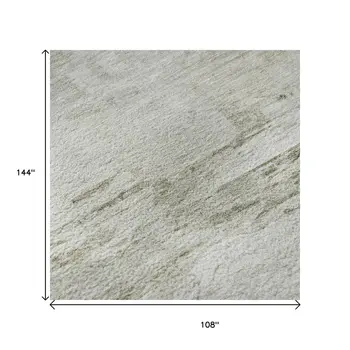 9' X 12' Ivory And Gray Abstract Washable Area Rug With UV Protection