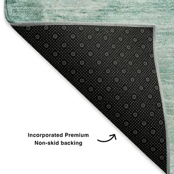10' X 14' Teal And Ivory Abstract Washable Area Rug With UV Protection