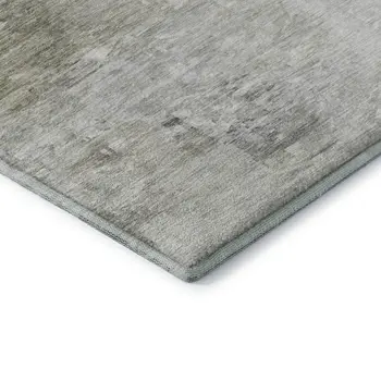 5' X 8' Taupe And Ivory Abstract Washable Area Rug With UV Protection