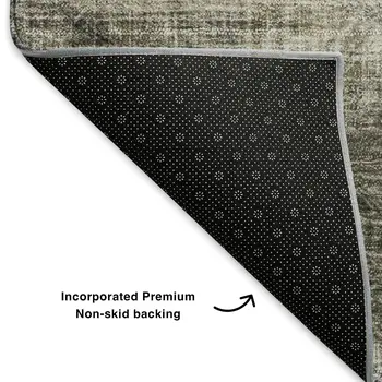 5' X 8' Beige Gray And Ivory Abstract Washable Area Rug With UV Protection
