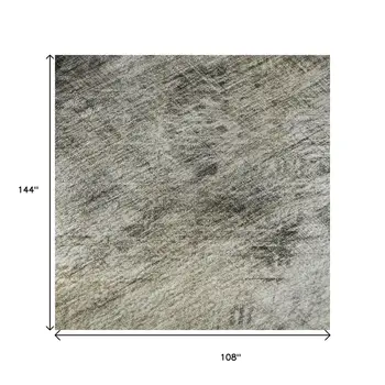 9' X 12' Beige Gray And Ivory Abstract Washable Area Rug With UV Protection