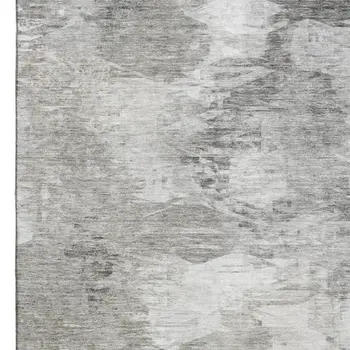 3' X 5' Beige And Ivory Abstract Washable Area Rug With UV Protection
