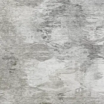 5' X 8' Beige And Ivory Abstract Washable Area Rug With UV Protection