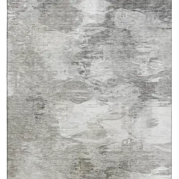 10' X 14' Beige And Ivory Abstract Washable Area Rug With UV Protection