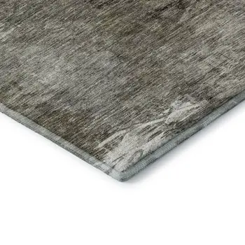 9' X 12' Taupe And Ivory Abstract Washable Area Rug With UV Protection