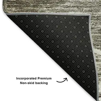 10' X 14' Taupe And Ivory Abstract Washable Area Rug With UV Protection