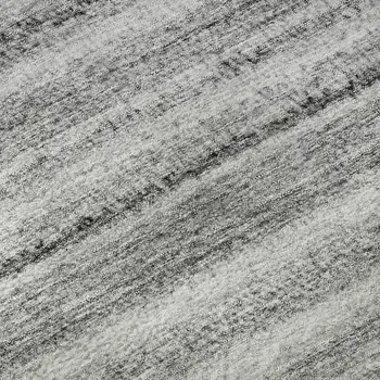 10' X 14' Gray And Silver Striped Washable Area Rug With UV Protection