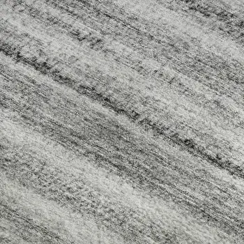 10' X 14' Gray And Silver Striped Washable Area Rug With UV Protection