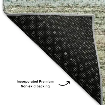 10' X 14' Sage And Ivory Striped Washable Area Rug With UV Protection