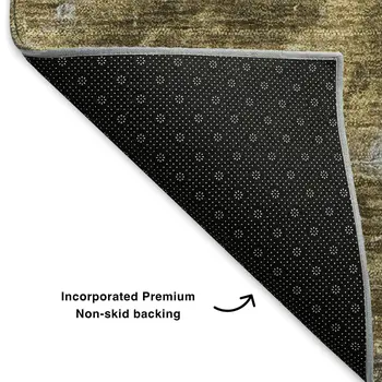 8' X 10' Brown Gray And Ivory Abstract Washable Area Rug With UV Protection