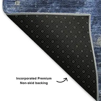9' X 12' Blue Gray And Ivory Abstract Washable Area Rug With UV Protection