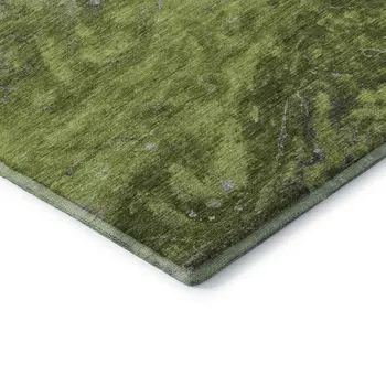 8' X 10' Green Gray And Ivory Abstract Washable Area Rug With UV Protection