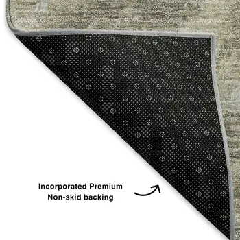 8' X 10' Taupe Gray And Ivory Abstract Washable Area Rug With UV Protection