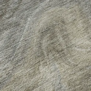 9' X 12' Taupe Gray And Ivory Abstract Washable Area Rug With UV Protection