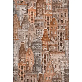 10' X 14' Chili Red Gray And Ivory Abstract Geometric Washable Area Rug With UV Protection