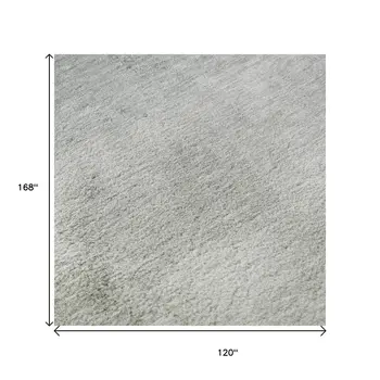 10' X 14' Beige And Ivory Abstract Washable Area Rug With UV Protection