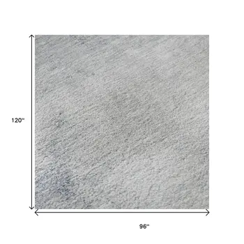 8' X 10' Blue And Ivory Abstract Washable Area Rug With UV Protection