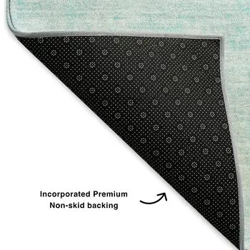 8' X 10' Teal And Ivory Abstract Washable Area Rug With UV Protection