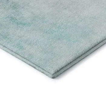 8' X 10' Teal And Ivory Abstract Washable Area Rug With UV Protection