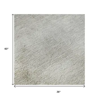 3' X 5' Taupe And Ivory Abstract Washable Area Rug With UV Protection