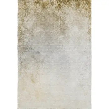 8' X 10' Taupe And Ivory Abstract Washable Area Rug With UV Protection