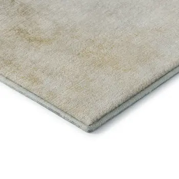 9' X 12' Taupe And Ivory Abstract Washable Area Rug With UV Protection