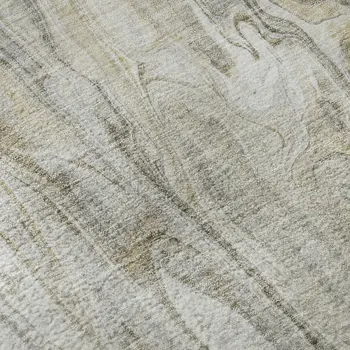 3' X 5' Taupe Gray And Ivory Abstract Washable Area Rug With UV Protection