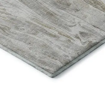 8' X 10' Taupe Gray And Ivory Abstract Washable Area Rug With UV Protection