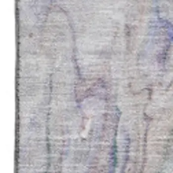 5' X 8' Beige Blue And Ivory Abstract Washable Area Rug With UV Protection